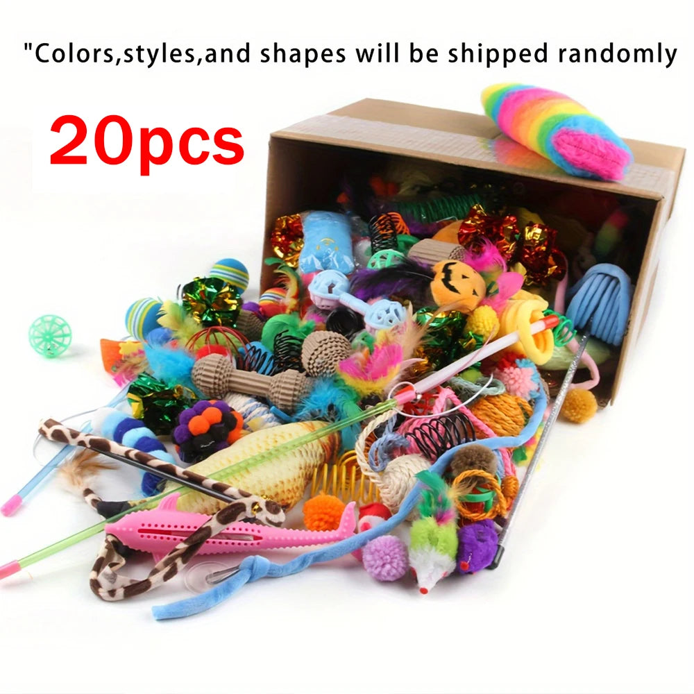 Cat Toy Mixed Pack - 10, 15 or 20 Piece Plastic & Plush Set – photo 9