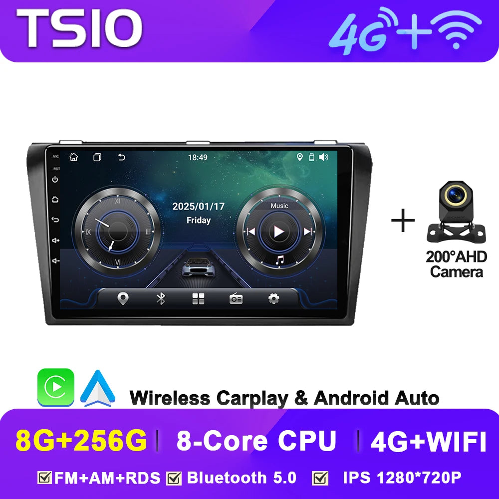 8-Core Android Car Stereo for Mazda 3 (2004–2009) — CarPlay, Android Auto, GPS, 2-DIN, WiFi