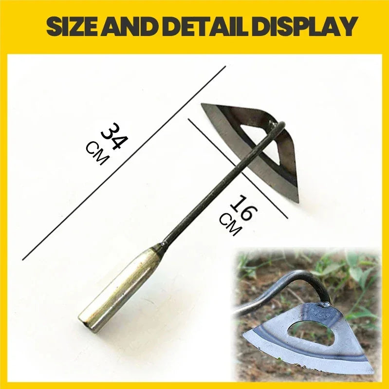 All-Steel Hardened Hollow Hoe Handheld Weeding Rake Planting Vegetables Farm Garden Agriculture Weeding Tool Dropshipping
