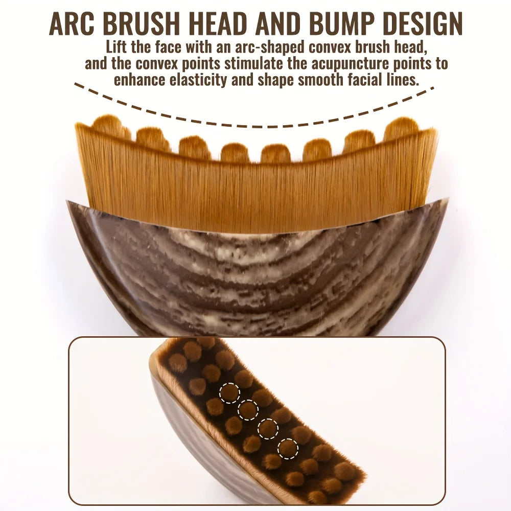 Multi-Functional Lymphatic Contour Facial Brush, Gua Sha Eye And Neck Care Brush, Dry Face Brush, Comfortable And Soft, Suitable