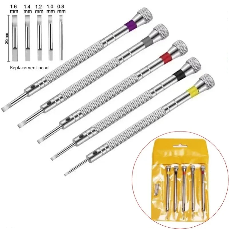 0.8-1.6mm Steel Screwdriver Watch Repairing Tool Portable Band Removal Mini Link Pins Included Watchmaker Equipment