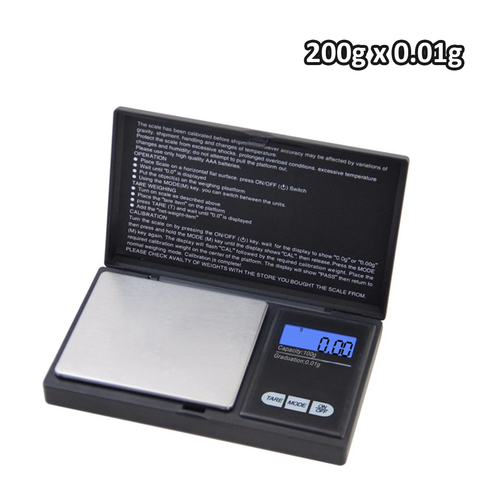 Mini Digital Pocket Scale High Precision Stainless Steel 0.01g Portable Jewelry Gold Gram Weight Balance Electronic Tool