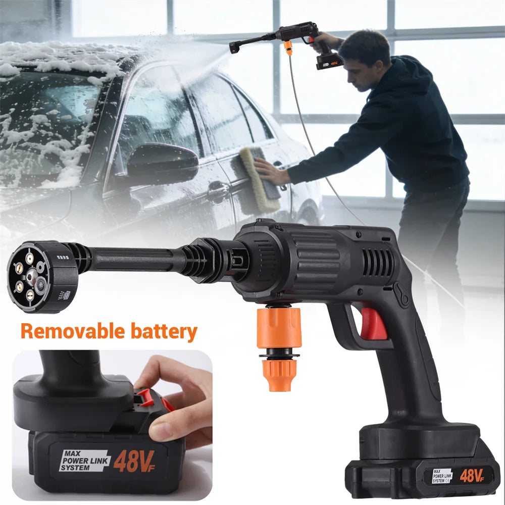 1000PSI Cordless Pressure Washer — 6-in-1 Nozzle Car Cleaner