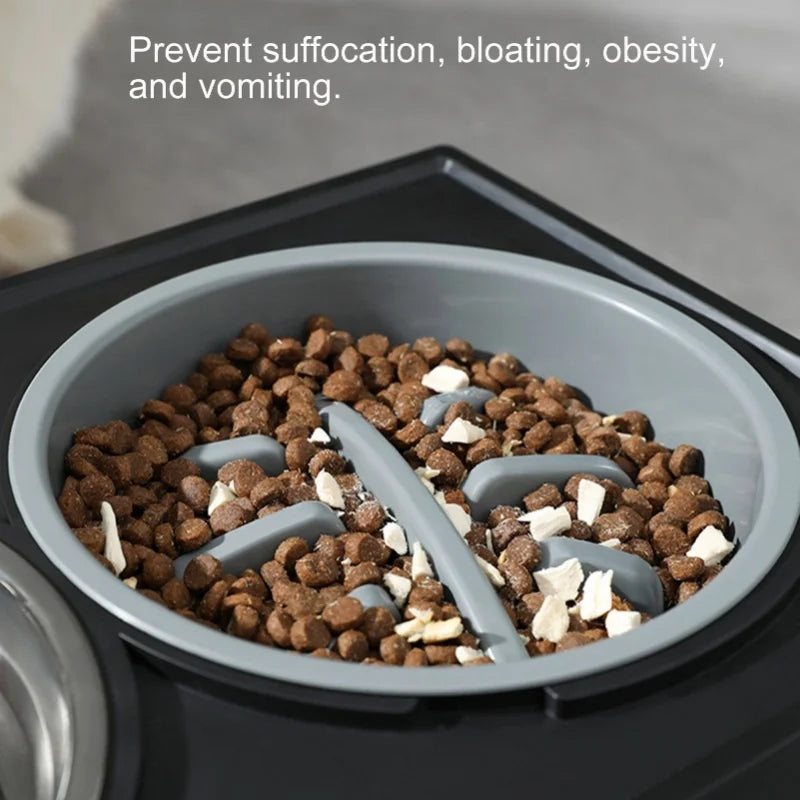Gray Slow Feeder Dog Bowl - Raised Ridge Pattern Feeding Dish - photo 6