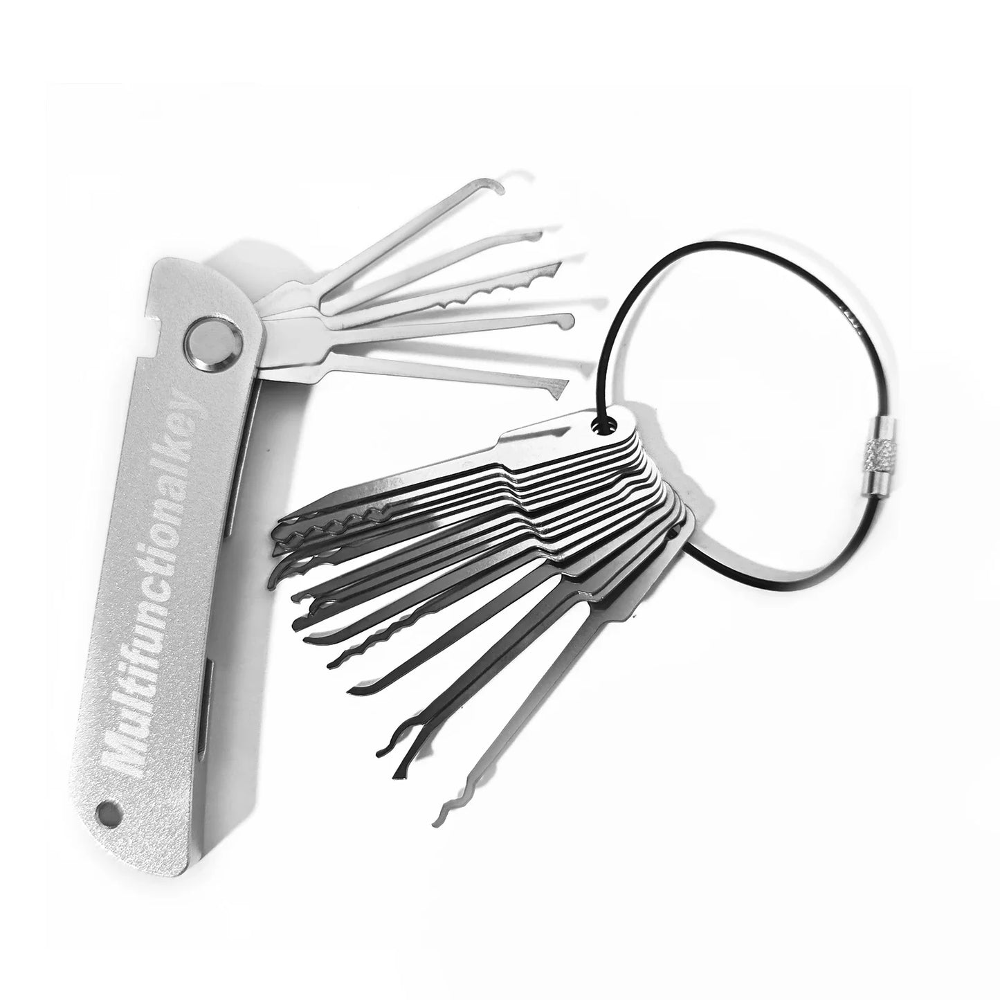 1pc 21-in-1 Portable Locksmith Unlocking Pick Tools Set 8.5cm*2cm Fold-able Design Outdoor EDC Beginner Friendly Professionals