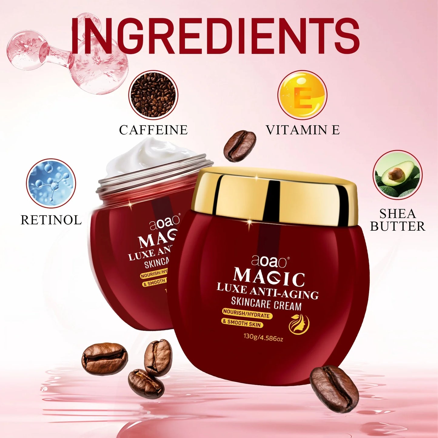 Luxury Anti-Wrinkle Cream with Vitamin E Glycerin Collagen & Hyaluronic Acid Hydrated Smooth Radiant Skin Anti-Aging Youthful Look