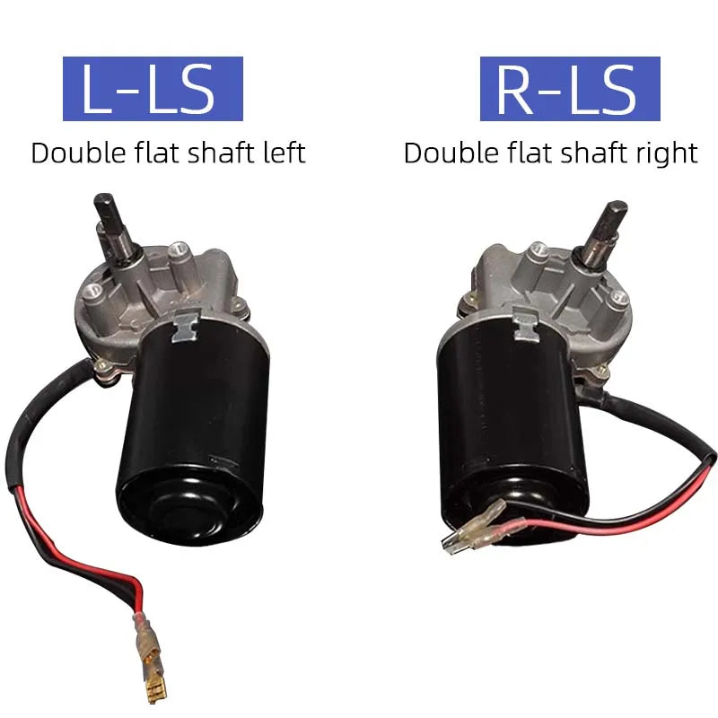 Worm Gear Reducer 30W 50RPM High Torque DC 12V 24V Electric Reversible Metal Gear Motor Right Angle Flat Shaft Mini Motor