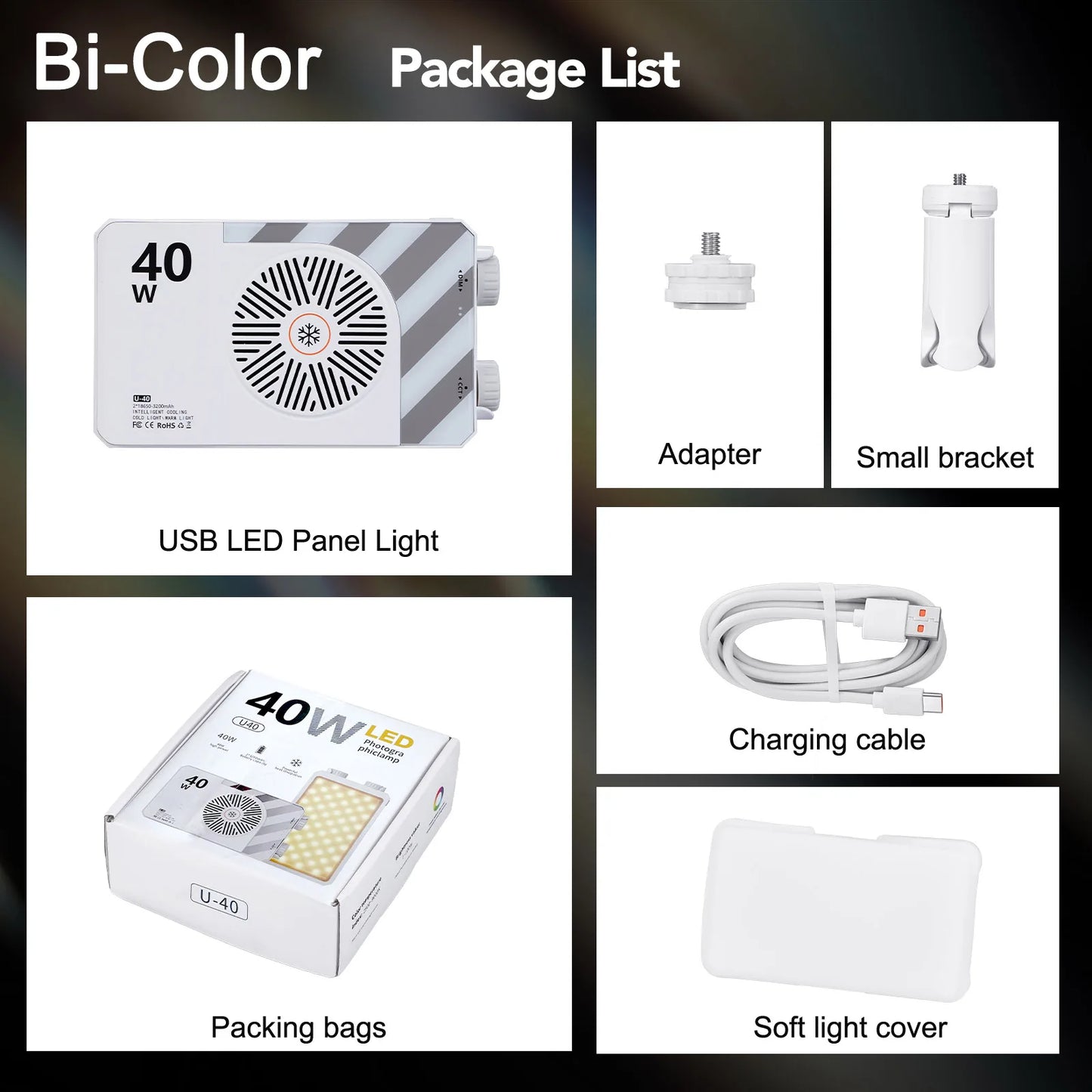25W RGB LED Camera Light Video Fill Lamp Dimmable 2700K-6200K CRI≥96 TLCI≥97 Built-in 5600mAh Portabl LED Video Light for TK YT