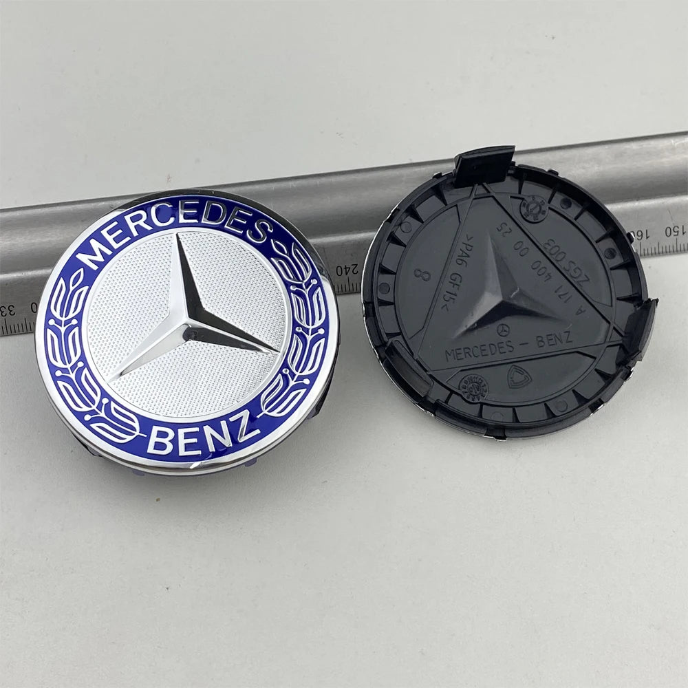 For Mercedes Benz Car Wheel Center Hub Caps 4PCS 75MM AMG W203 W206 W220 W205 W211 W212 GLA GLC CLA A Emblem Tire Rim Covers