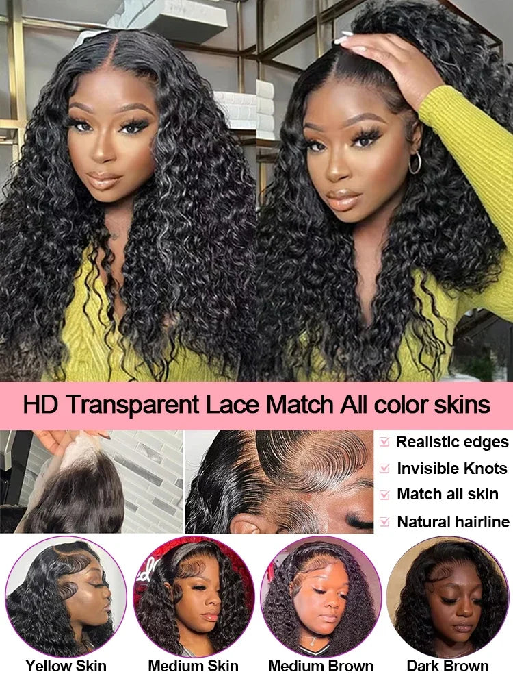 Water Wave HD Lace Front Wig 13x4 13x6 - 250 Density Human Hair