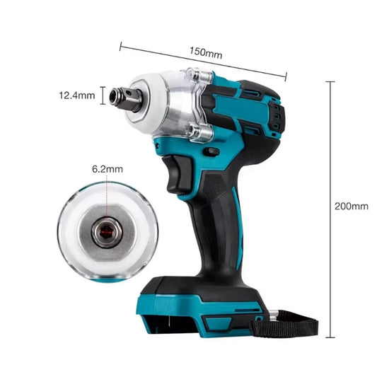 1/2 inch 520NM Brushless Cordless Electric Impact Wrench Power Tools Compatible 18V Battery Wrench with Toolbox Set