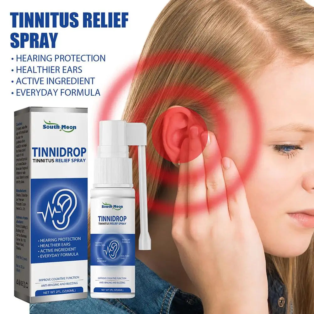 1Pcs TinniDrop Tinnitus Relief Spray Ear Ringing Relieving Drops for Ringing Tinnitus Itching Earache Health Care Earwax 60 V3A0