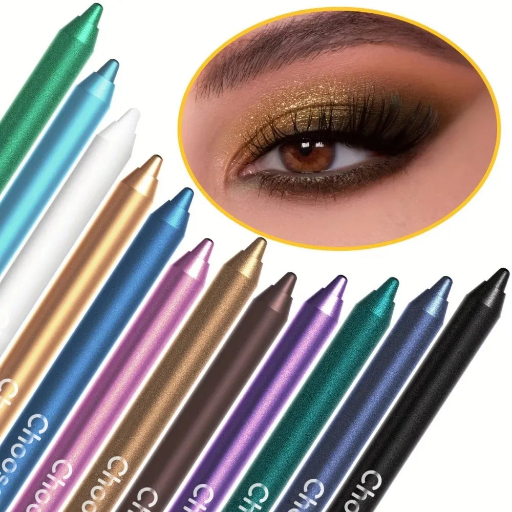 12Pc Waterproof Eyeliner Pens - Shimmer Eyeshadow & Highlighter