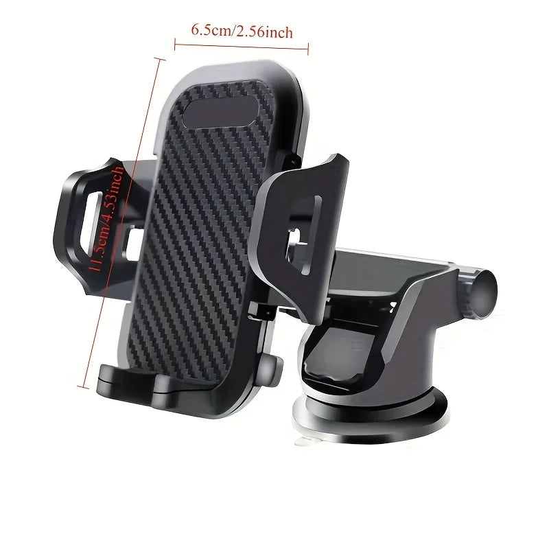 Suction Cup Car Phone Holder Mount - Dashboard Bracket Stand Compatible with iPhone, Samsung, Xiaomi and Huawei