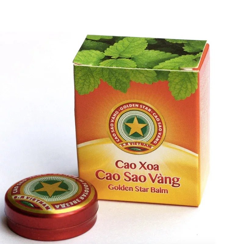 5pcs/lot Vietnam Golden Star Tiger Balm Tiger Head Menthol Balm Refreshing Oil for Insect Cao Sao Vang Cao Xoa (no box)