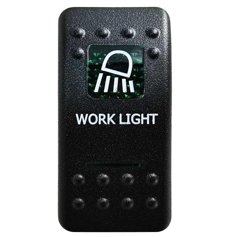 Green LED Rocker Switch - Waterproof SPST & DPDT Options