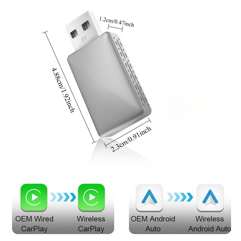 Android Auto Wireless Adapter Newest Mini Body Smart AI Box Car OEM Wired Android Auto To Wireless USB Dongle for Toyota Volvo