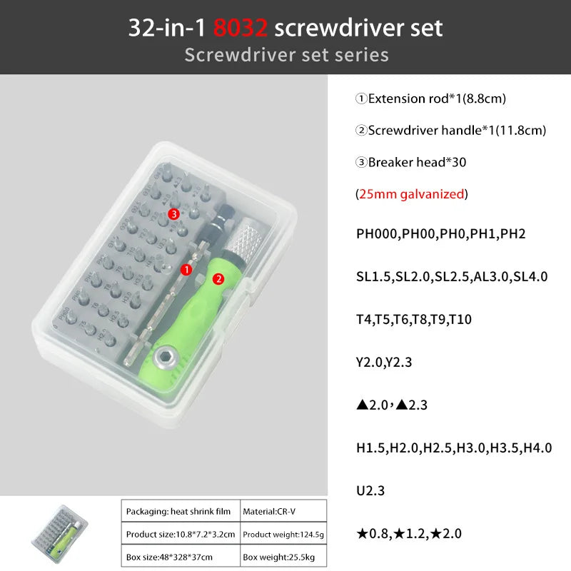 32 in 1 Screwdriver Set Cool Gadgets Stocking Stuffers Christmas Gifts For Dad Grandpa Husband Multi Functional Screwdriver