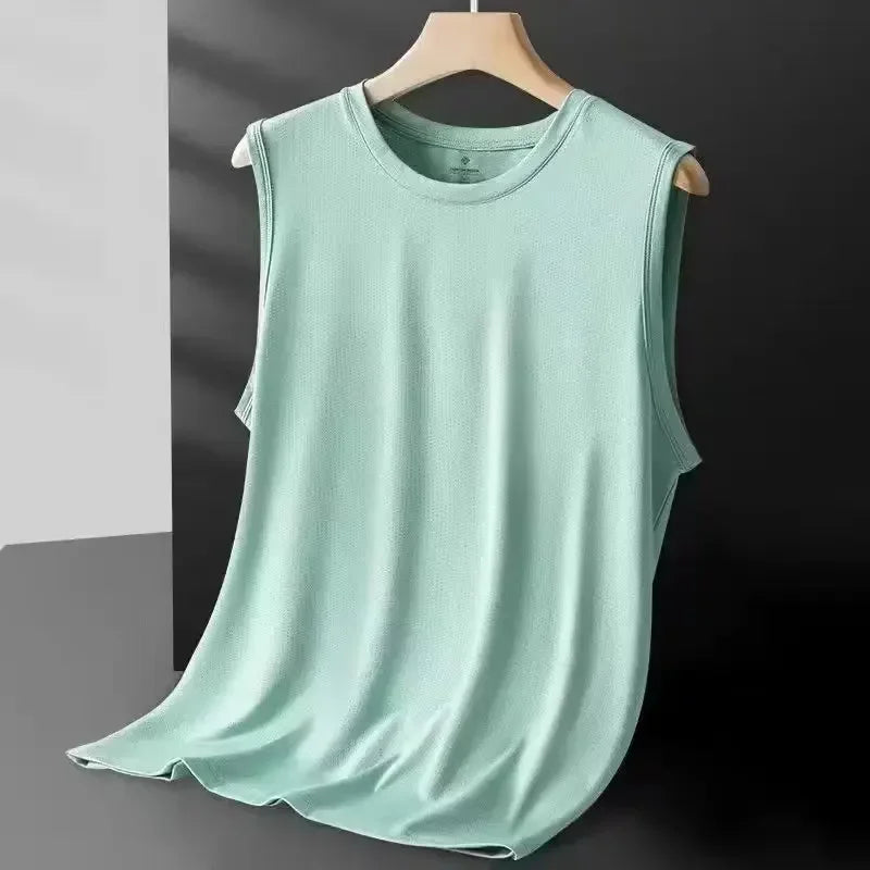 Men's Ice Silk Mesh Vest — Lightweight Sleeveless Sports Tank