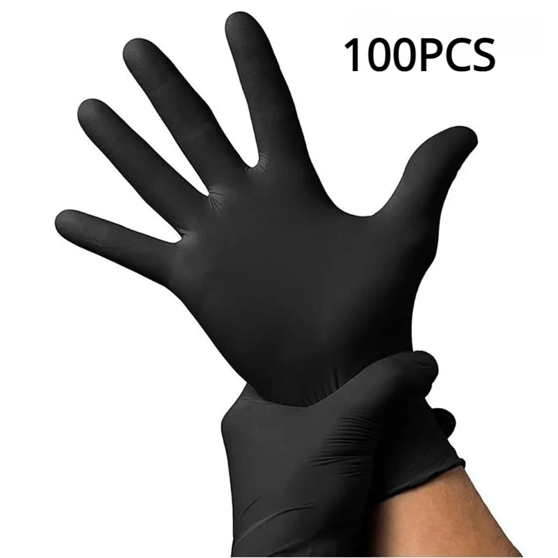 Black Nitrile Disposable Gloves – Powder-Free, Latex-Free, Touchscreen Compatible | 20 / 100 / 200 Pack