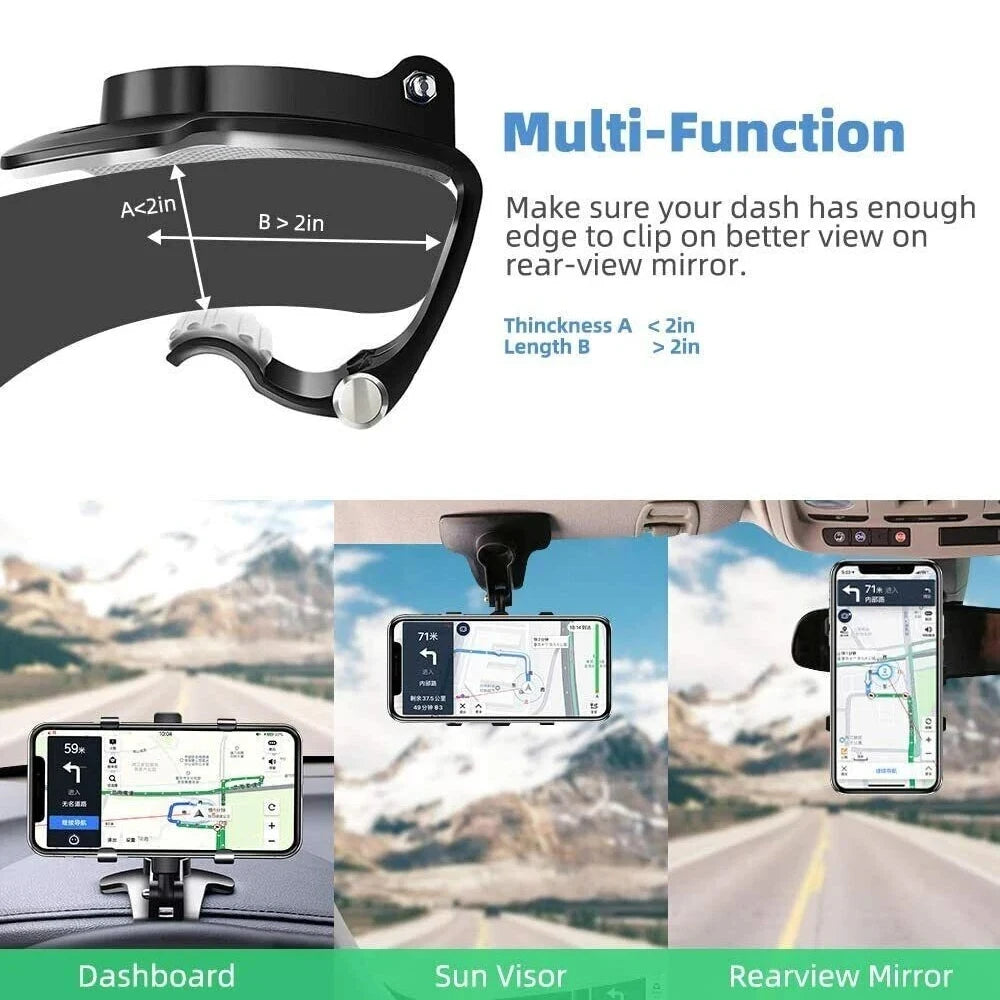 NEW Universal Car Phone Holder Portable 360°Degree Rotatable High Quality Multi-function Car Smartphone Mobile Phone Holder Clip