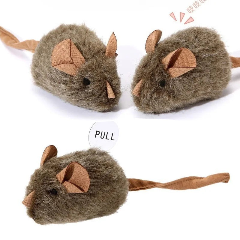 Squeaky Mouse Smart Induction Sound Plush Small Mouse Self-entertainment Distraction Cat Teaser Pet Toy Sale Cat Toy Simulation