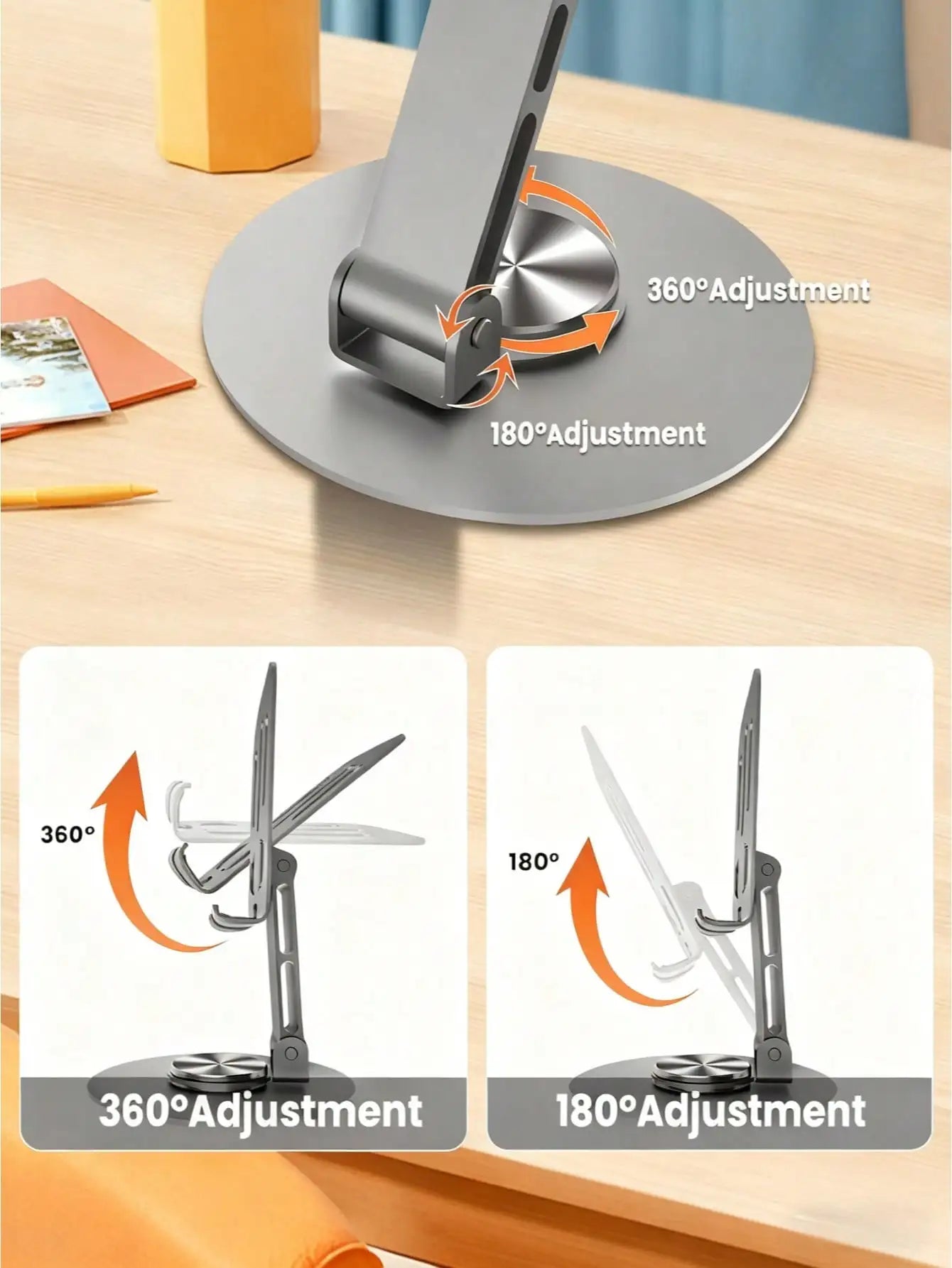Adjustable & Foldable Ergonomic Polycarbonate Phone Stand, Suitable For Daily Office Use, Sturdy & Portable, Multi-Angle Viewing