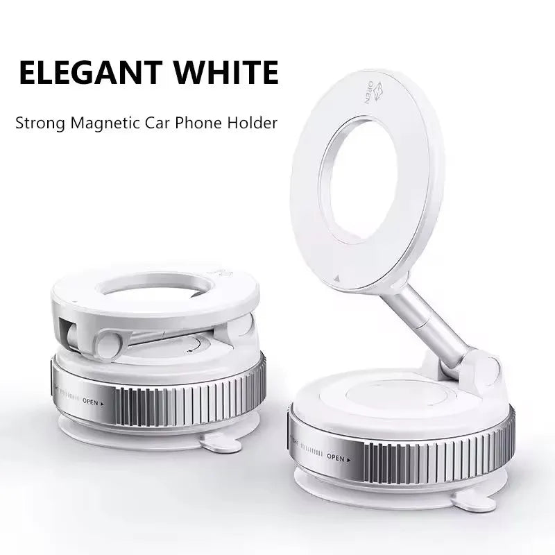 360° Magnetic Car Phone Holder – MagSafe Compatible, Vacuum Suction, 16-Magnet Mount | Universal 4.7"+ | Dashboard & Windshield