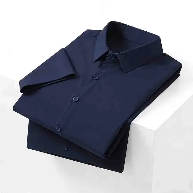 Men's Wedding Dress Shirt - Slim Fit, Formal Short-Sleeve Button-Down