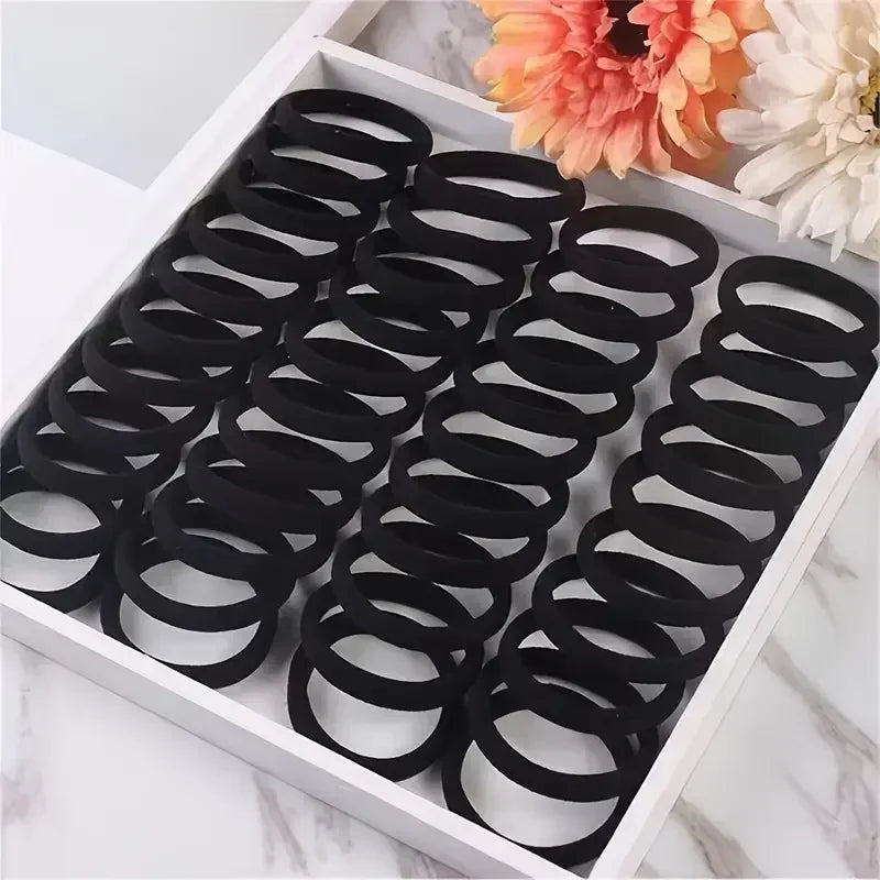 High Elastic Hair Bands for Women Girls Black Basic Hair Tie Headband Simple Ponytail Holder Headwear Hair Accessories