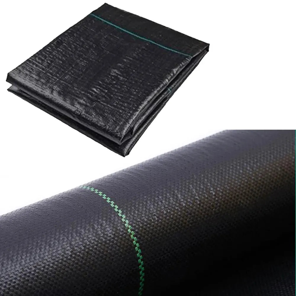 16.4ft/32.8ft PE Woven Weed Control Fabric for Plant Anti Grass Agricultural Mulch Cloth Greenhouse Weeding Mat Water Permeable