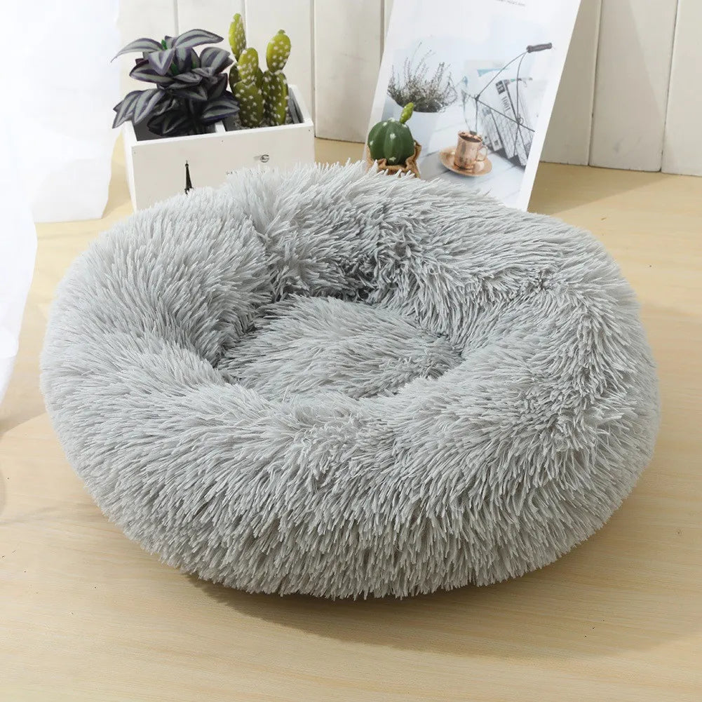 Plush Donut Dog Bed - Soft Round Washable Bed, 40-70cm - photo 8