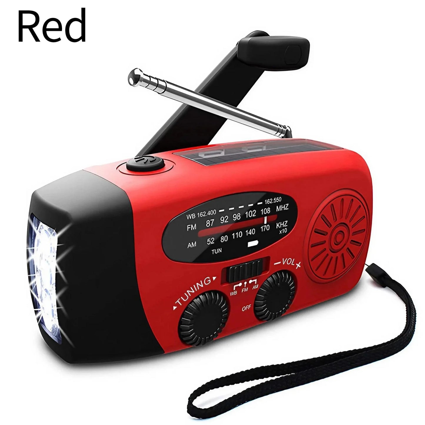Solar Hand Crank Emergency Radio AM/FM/NOAA + Flashlight & Power Bank