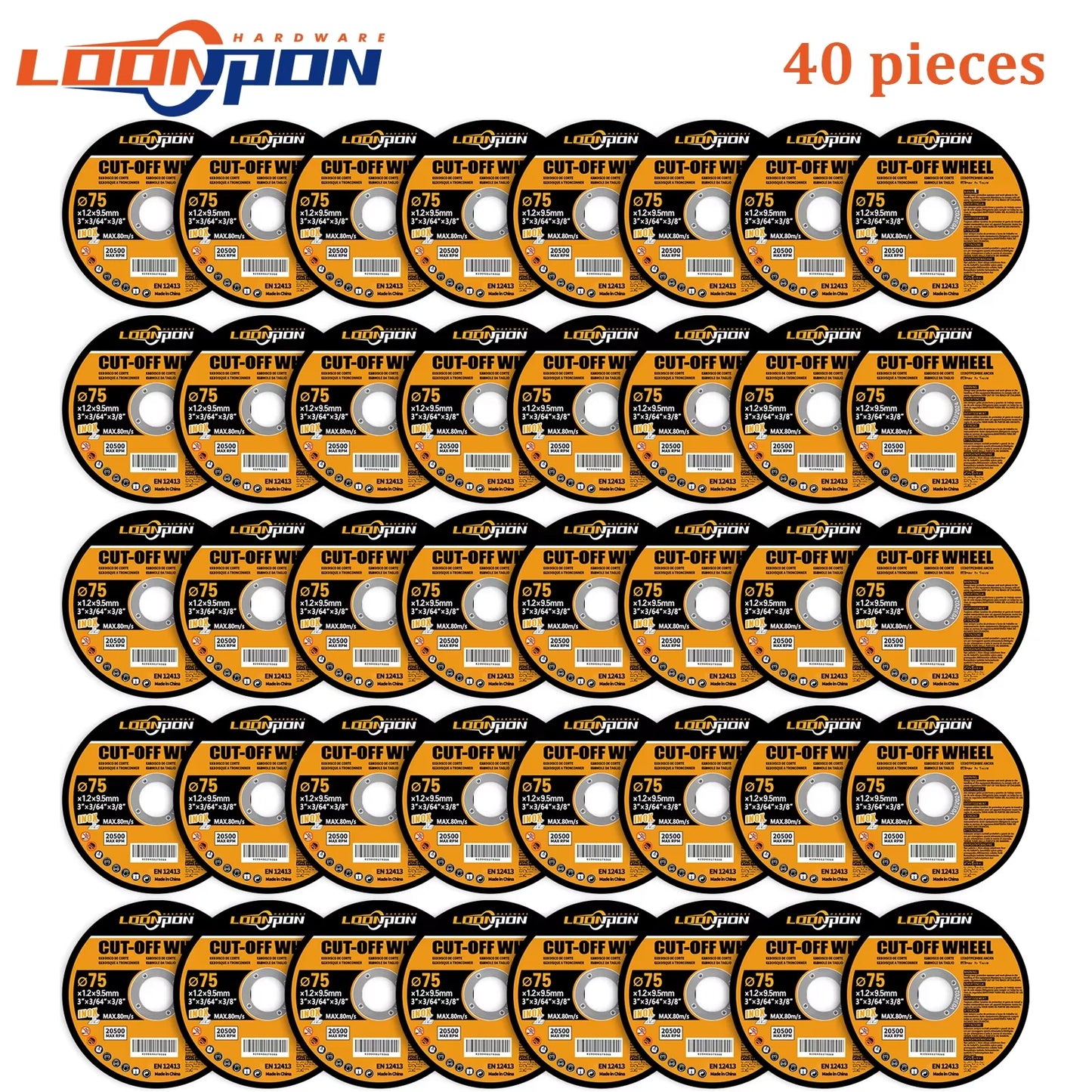 Loonpon 75mm Resin Cutting Discs — Angle Grinder Metal Cut-Off Wheels