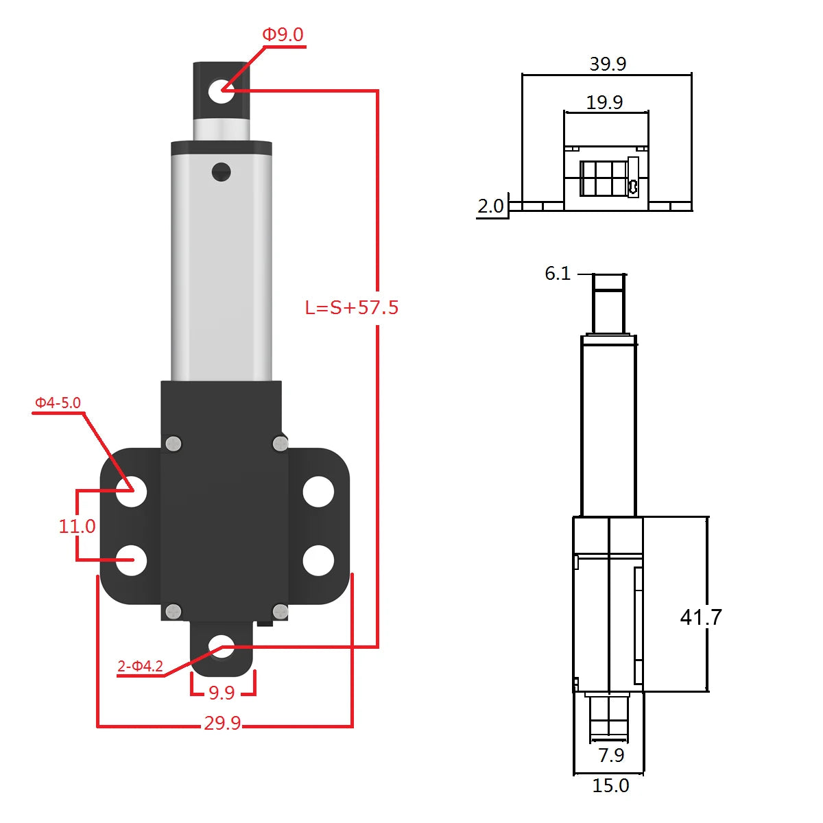 12V Linear Actuator Electric Motor Stroke Length 30/50/100/150mm Load Capacity 20/50/70/150N For Remote Control With Bracket