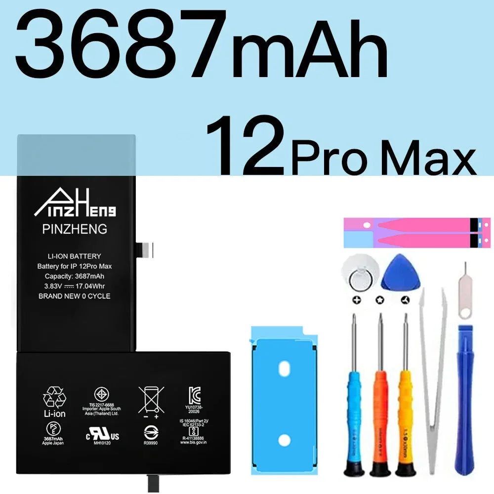 PINZHENG High Capacity Replacement Battery for iPhone X, XR, XS, 11, 12, 13 Mini Max Pro – 1-Year Warranty