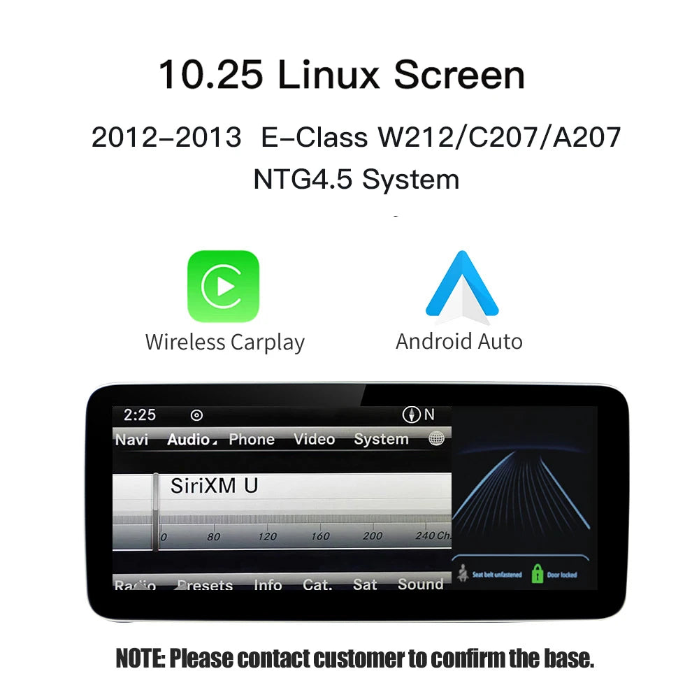 12.3" Wireless CarPlay & Android Auto Screen for Mercedes-Benz NTG5.0 — GLA, CLA, GLC, W205, W176, C117, X156, W212, W167