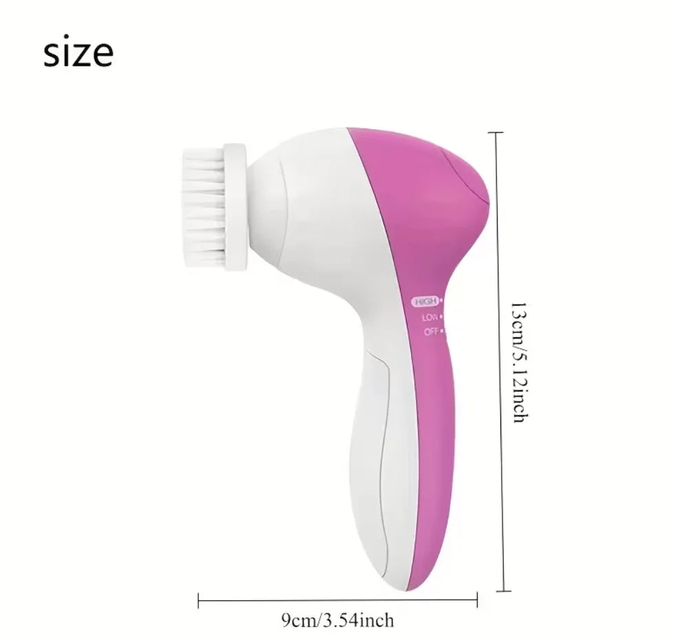 5-in-1 Facial Cleanser, Household Face Washing Device, Beauty Instrument, Pore Cleaner, Electric Facial Cleansing Brush, Gift Se