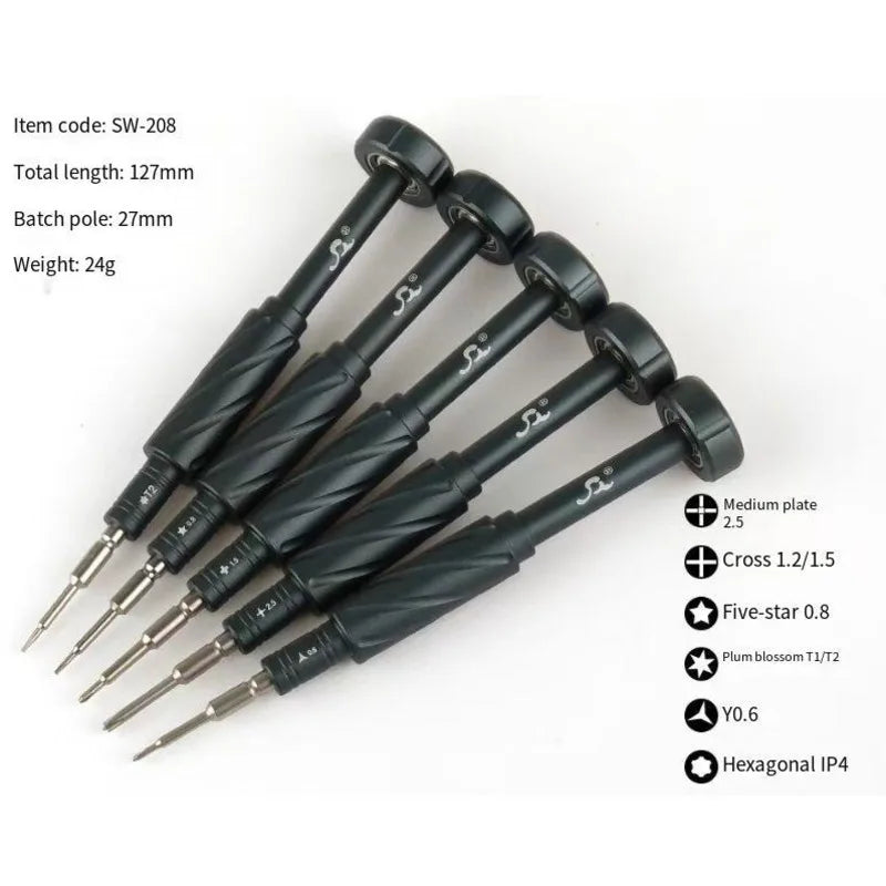 S2 Steel Precision Screwdriver Aluminum Alloy Non Slip Handle Magnetic Tip 360 Noise Reduction Bearing for iPhone Samsung Repair