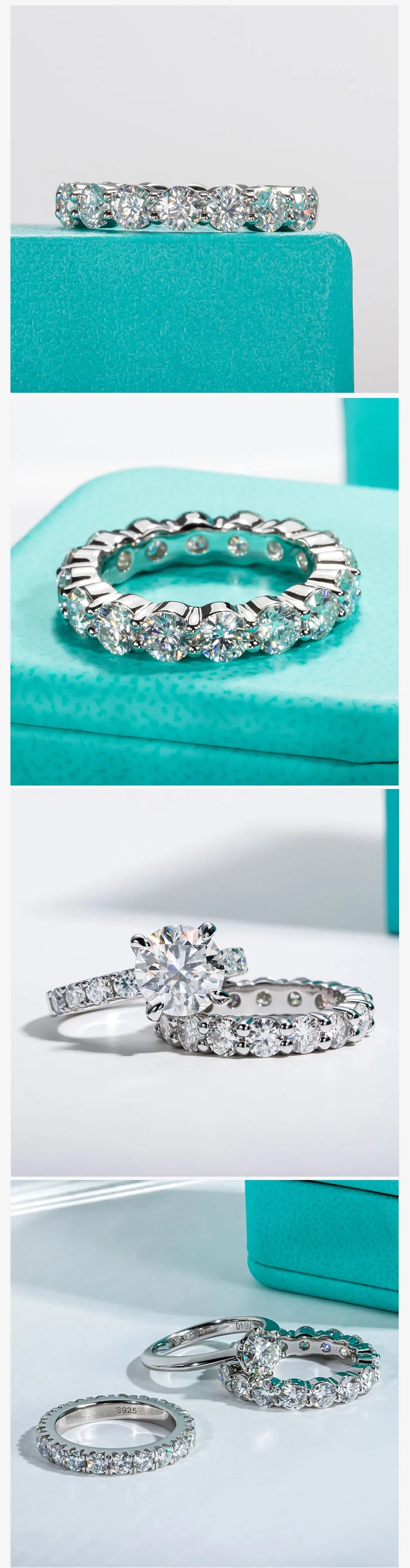 4mm 5cttw D-Color Moissanite Eternity Wedding Band — 925 Sterling Silver