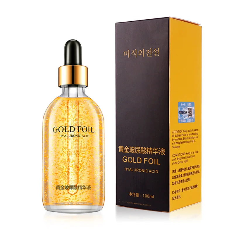 24K Gold Hyaluronic Acid & Collagen Anti-Aging Face Serum 100ml – Lifting, Firming, Whitening & Skin Care for Women