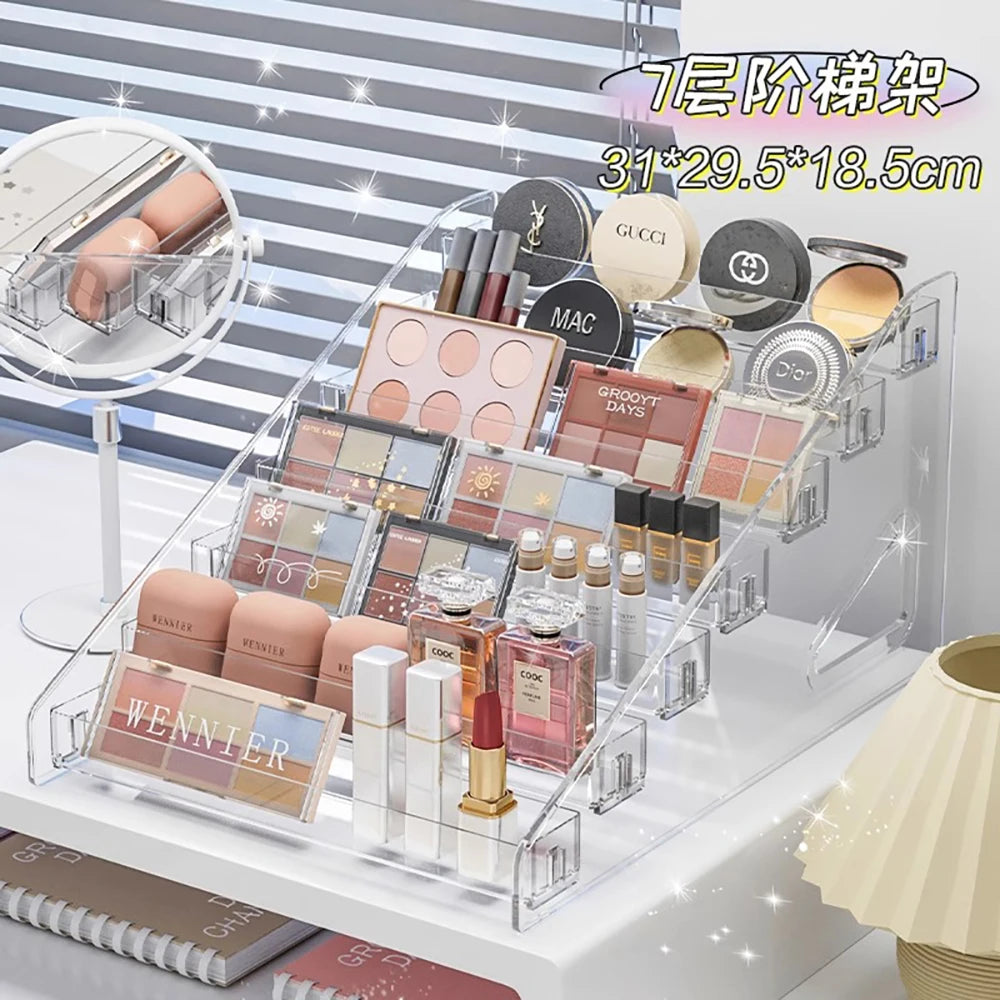 Transparent Storage Box Makeup Organizer Cosmetic Display Case Jewelry Organizer Desktop Holder Clear Makeup Organizer
