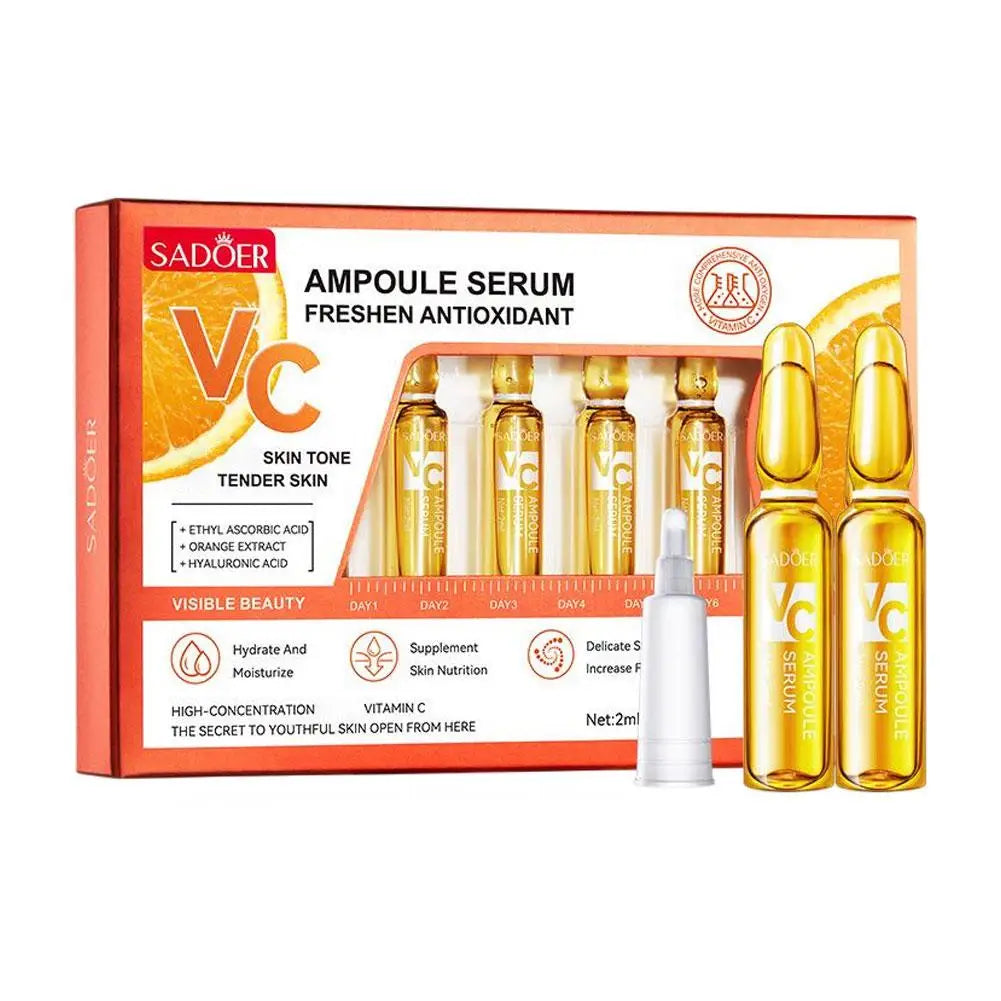 Hyaluronic Acid Vitamin C Moisturizing Rejuvenating Facial Treatment Shrink Pores Whiten Essence Set 24k Golden Ampoule Essence