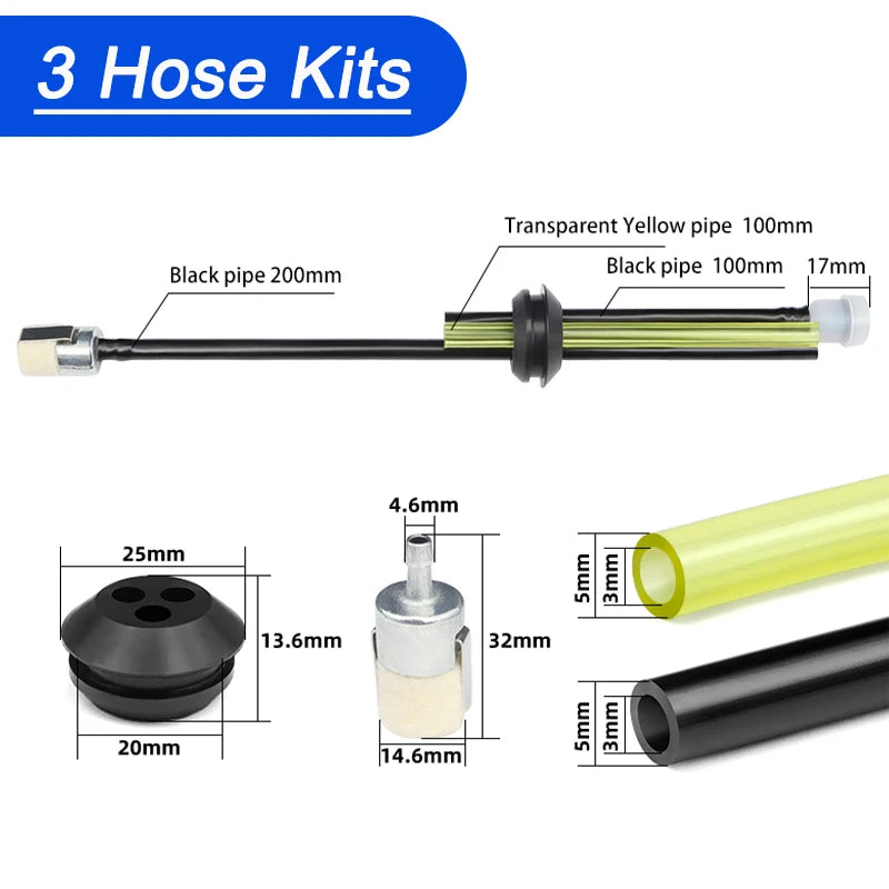 1/5pcs Universal Fuel Tank Filter Kit Fuel Pipe Filter set For Chainsaw Lawn Mower Grass Trimmer Oil Pipe Fuel hose Garden Tools