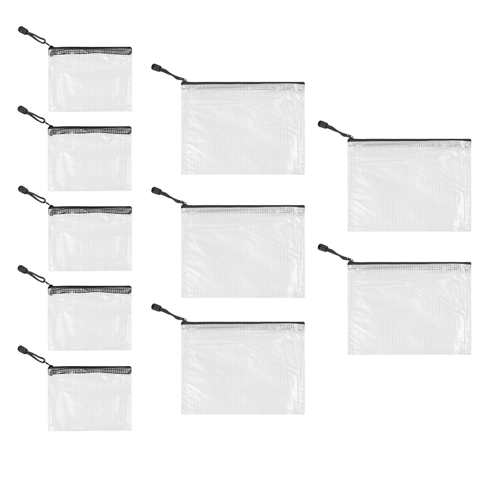 10Pcs Document Bag A5 A6 Plastic Zip File Folders Waterproof Document Organizer for Office Supplies Travel Storage Bags