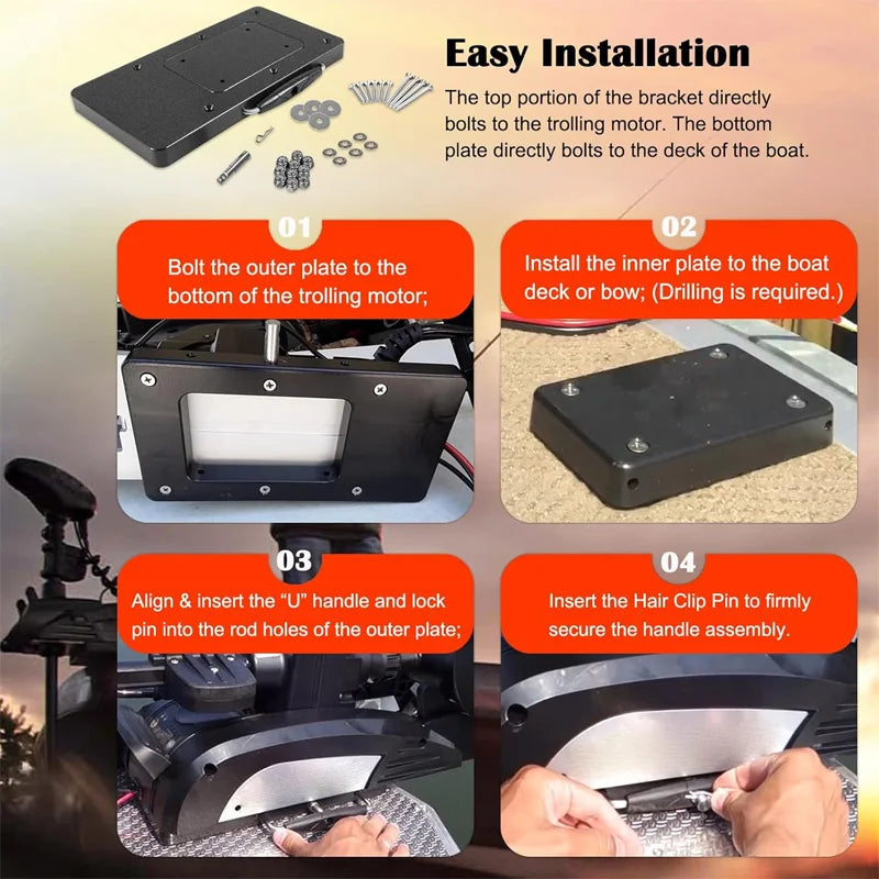 MKA-21,1854021 Composite Quick Release & Installer Bracket for Minn Kota Trolling Motors – Fits for Ulterra/Terrova/PowerDrive