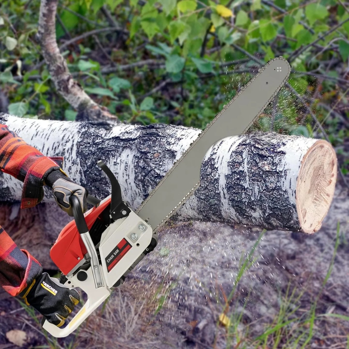 Chainsaw 22 Inch Gas Power,52CC 2-Stroke Gasoline Chainsaw,Portable Handed Petrol Woodcutting Gas Chain Saw for Cut Tree Wood
