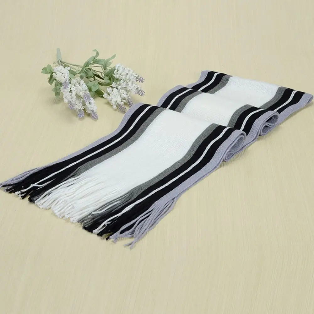 Men's Striped Winter Scarf with Tassels - Long Cashmere-Feel Wrap - photo 16