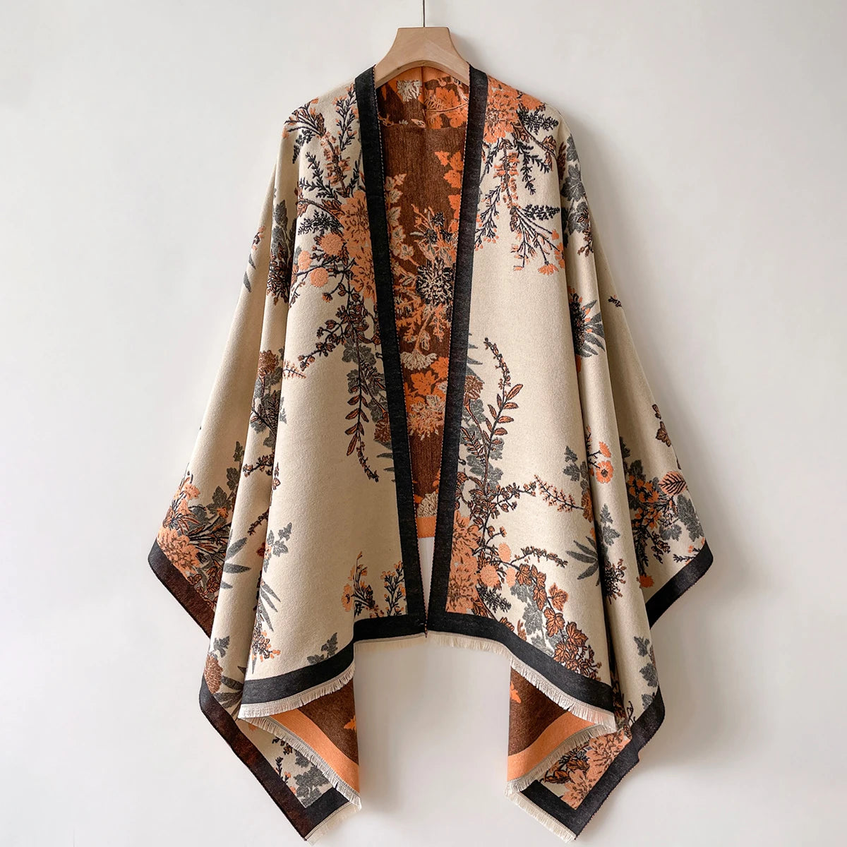 Women's Floral Print Blanket Wrap - Cashmere-Touch Travel Shawl - photo 7