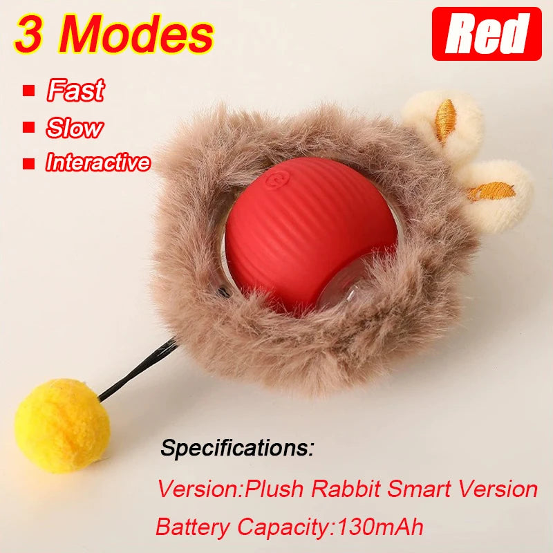 Automatic Rolling Cat Ball with Faux Tail, Rechargeable